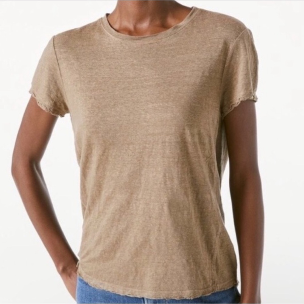 NWT Frame Easy True Linen Short Sleeve Tee - Picture 1 of 6